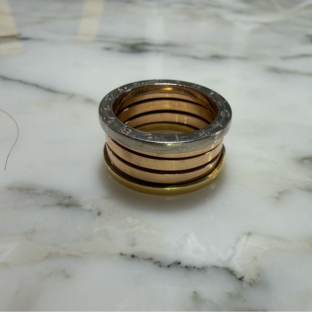 Bulgari Tri-Color Multi-Band Ring in Rose, Yellow & White Gold